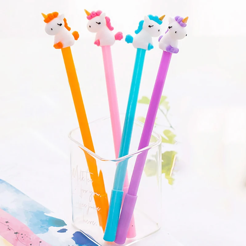 

24Pcs/Bulk Japanese Kawaii Unicorn Novel Pens Cute Pen Gel Funny Stationery Ballpoint Back to School Stuff Thing Girl Kids Gift