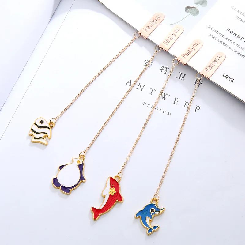 100pcs Cute Animal Bookmark Metal Kawaii Bookmarks for Book Clips Planner Accessories Cute Stationery Supplies Teacher Gift Item