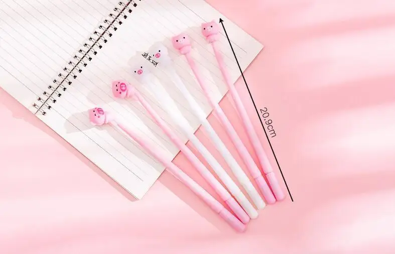 1 Piece Lytwtw's Kawaii Cute Pig Fashion School Office Supplies Students Gift Awards Accessories Stationery Black Ink Gel Pen
