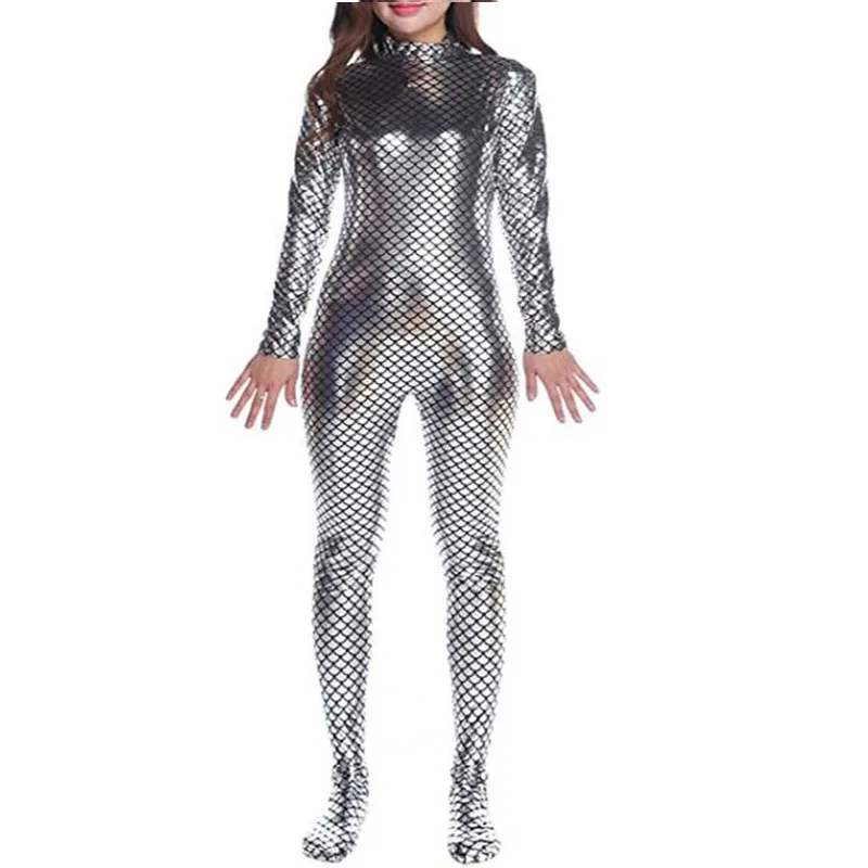 Костюм Русалки женский из искусственной кожи с длинным рукавом карнавальный