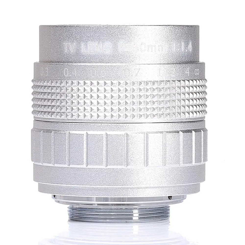 

Silver Fujian 50mm F1.4 CCTV TV camera lens + C-N1 Mount Ring for Nikon 1 J5 S2 J4 V3 AW1 S1 J3 V2 J2 J1 V1 camera