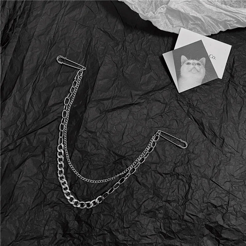 Мужская/Женская длинная металлическая подвеска в стиле панк