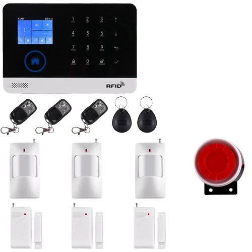 Option4 Беспроводная домашняя охранная Wi-Fi GSM GPRS Сигнализация приложение пульт дистанционного управления RFID карта Arm Disarm EN RU ES PL DE переключаемый - Цвет: Option4