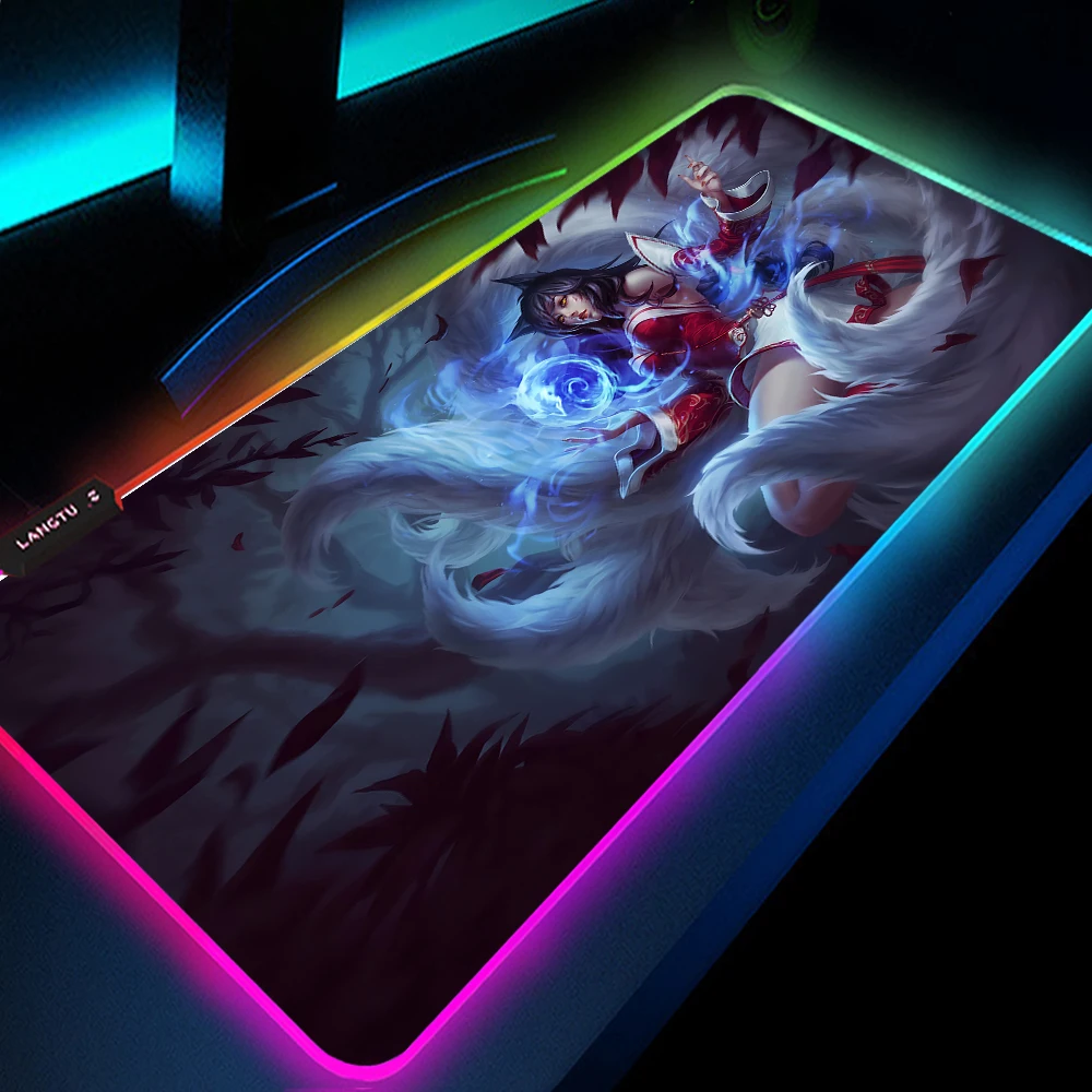 

League of Legends RGB Soft Large Gaming Mouse Mat Glowing Mouse Pad Gamer Laptops Keycaps Desk Pad Grease for Keyboard Rgb Rug
