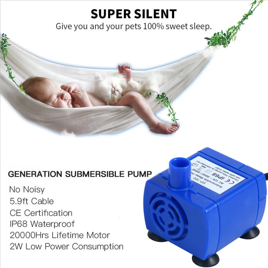 Погружной фонтанчик для домашних животных сменный погружной мини собак и