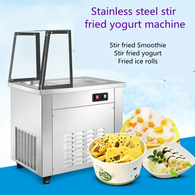 

Машина для приготовления жареного мороженого в рулонах йогурт из нержавеющей стали