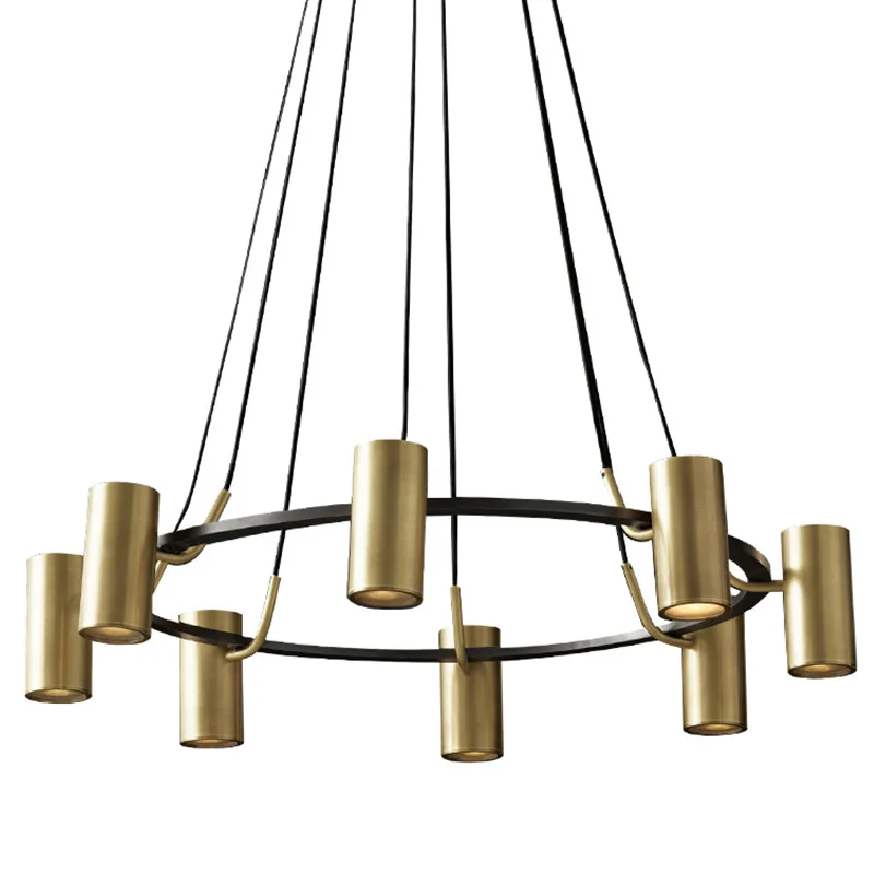 

American RH Luxury Gold Lustre Led Chandelier Living Room Luminaria Plate Pendant Chandelier Lighting FIxtures Indoor Lighting