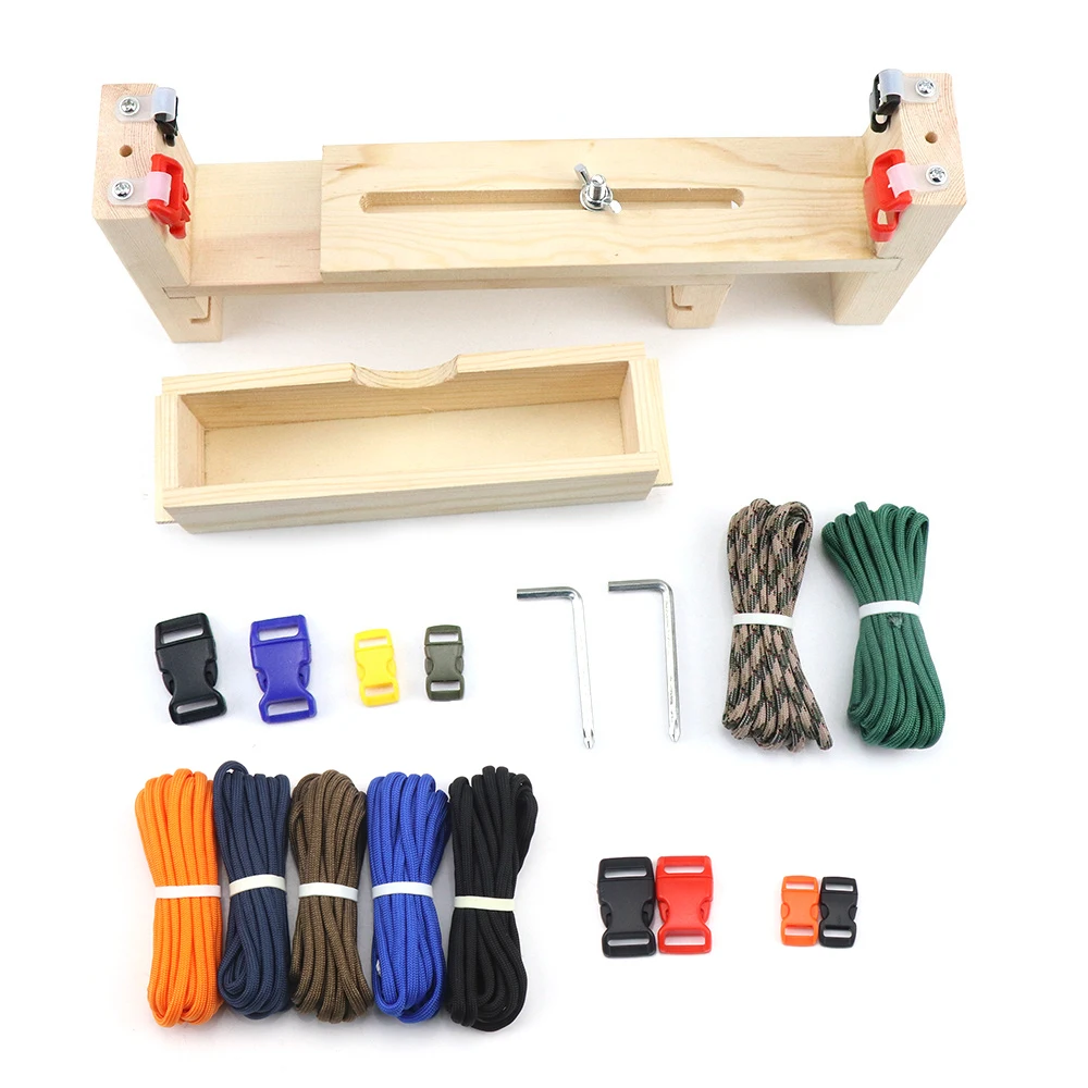 

Adjustable Paracord Bracelet Maker with Cords Bukles Wristband Maker Paracord Braiding Weaving DIY Craft Tool Kit