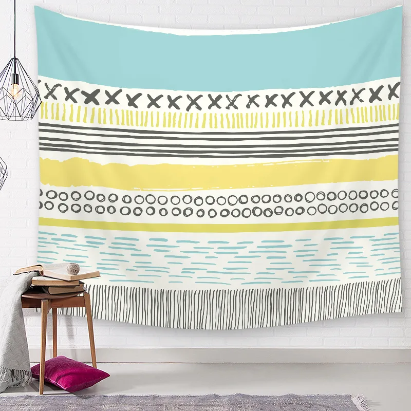 CAMMITEVER Geometric Printed Tapestry Feather Wave Blanket Farmhouse Decor Window Tapestries | Дом и сад