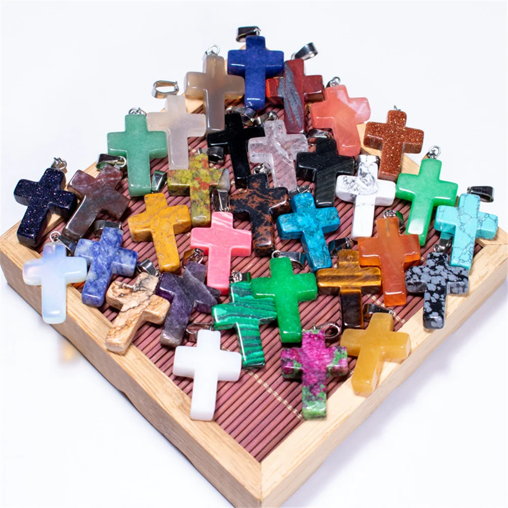 5 шт. натуральный кварцевый кристалл DIY крест подвеска чакра исцеляющий