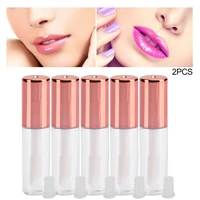 10pcs lip gloss tube diy small lipstick tube cosmetic container with plug rose gold round portable refillable cosmetic container