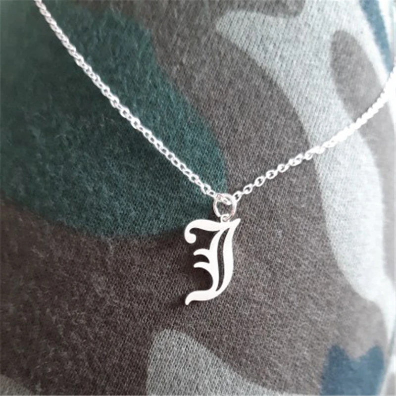 Старое Английское обычное Столичное начальное A-Z ожерелье с буквенным принтом