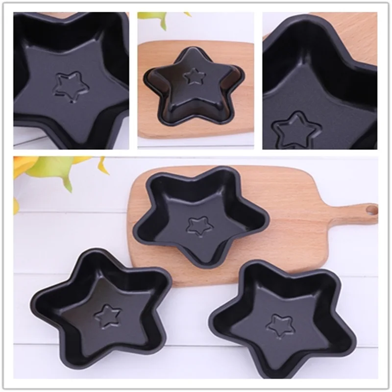

Baking Pans Bakeware Kitchen Cake Mold Love Heart Pentagram Shape Baking Dish Non-stick DIY Cake Mold Baking Cheese Bread Tray