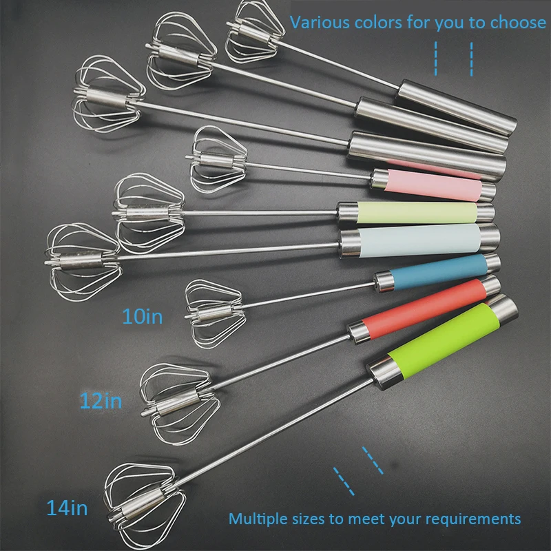 

Semi-automatic Egg Beater 304 Stainless Steel Egg Whisk Manual Hand Mixer Self Turning Egg Stirrer Kitchen Accessories Egg Tools