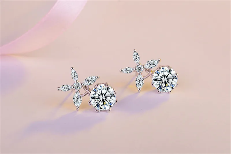 Круглые Стерлинговое Серебро 925 пробы с четырьмя углами листва деревенский