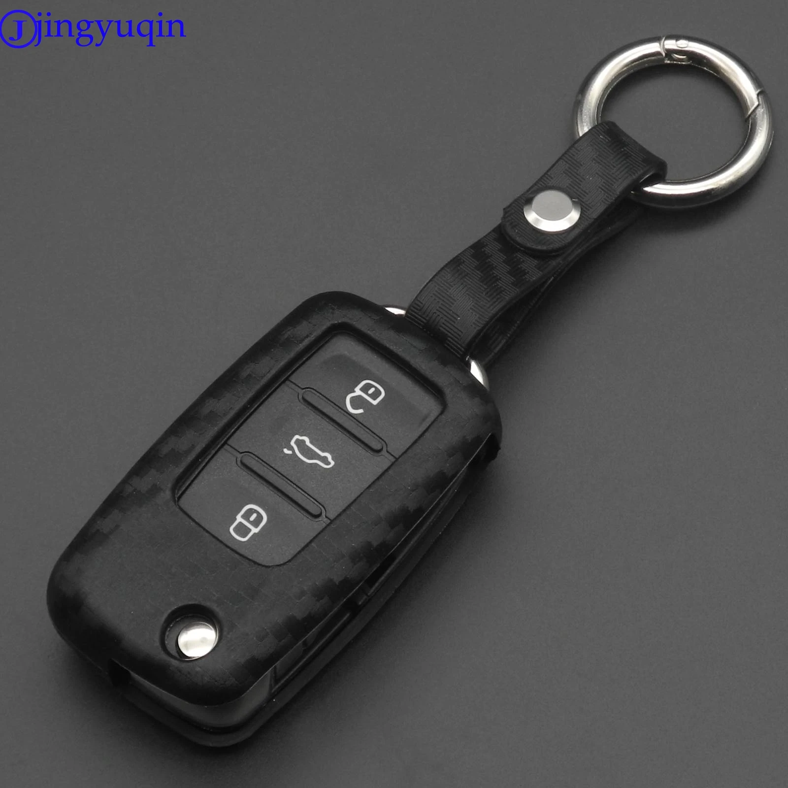 Силиконовый чехол для ключей от машины из углеродного волокна Фольксваген Поло