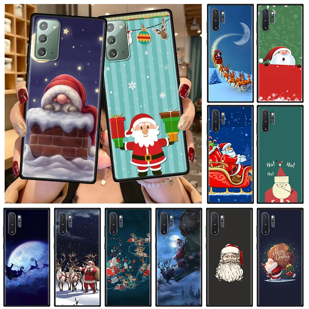

Santa Claus Father Christmas Case For Samsung Galaxy Note 20 Ultra 10 9 8 M31 M30s M51 M31s M11 M32 5G M21 Black TPU Phone Coque