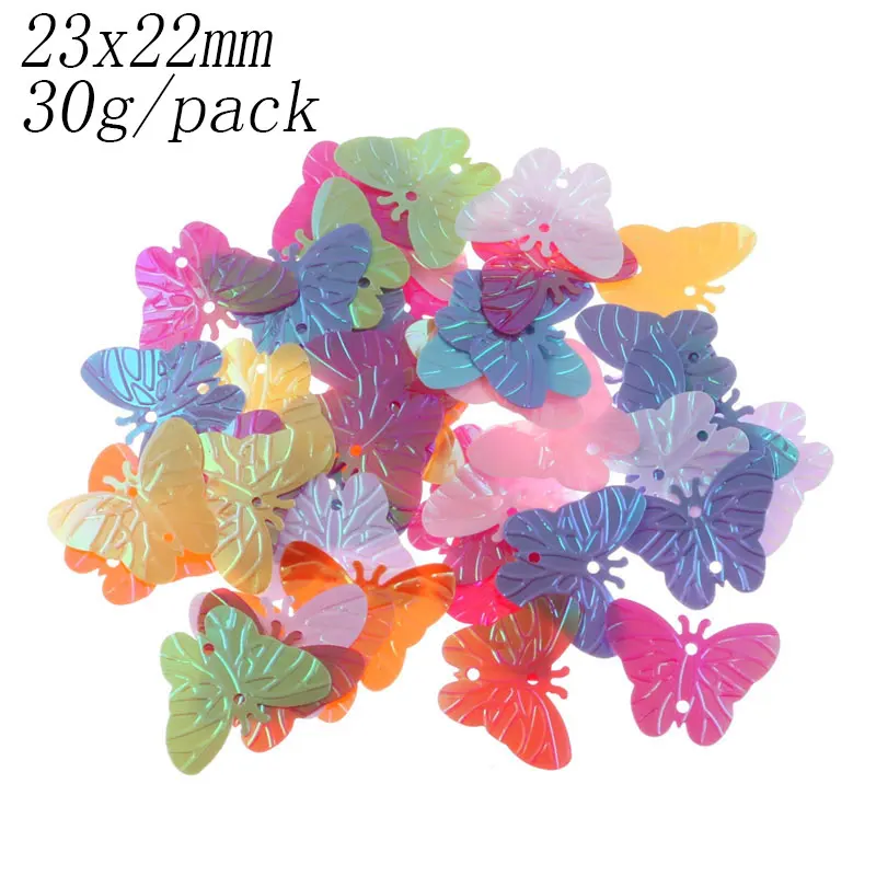 Butterfly 30 г Смешанные акриловые макароны лазерные блестки шитье для одежды Свадебные художественные украшения Accssories Diy ювелирных изделий - Цвет: Butterfly