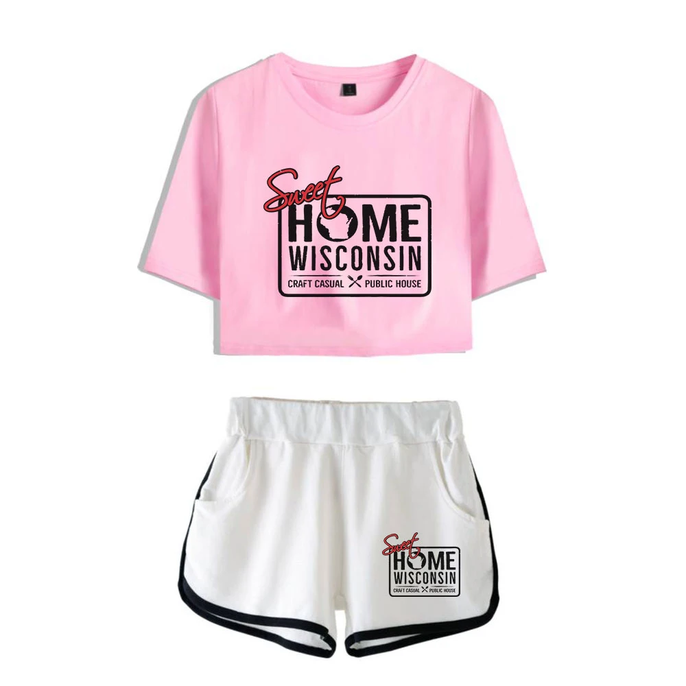 

Sweet Home Clothes Female Tracksuit Two Piece Set Summer Short Sleeve Crop Top+Shorts 2020 Korean Series Tracksuit Women's Sets