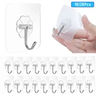 Прозрачные крючки для ванной комнаты, самоклеящиеся настенные крючки для дверей, вешалка на присоске для кухни, гирлянды для хранения, подвесные крючки для полотенец