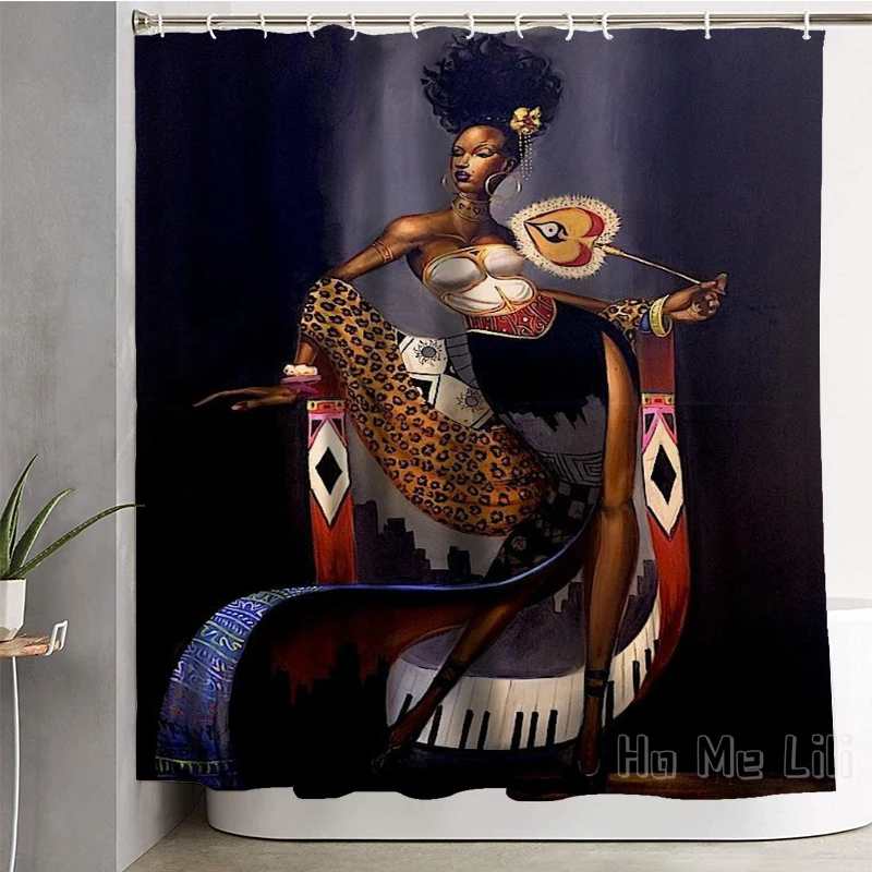 

Romantic And Fashionable Woman Shower Curtain Decor Waterproof Bathroom Decorations