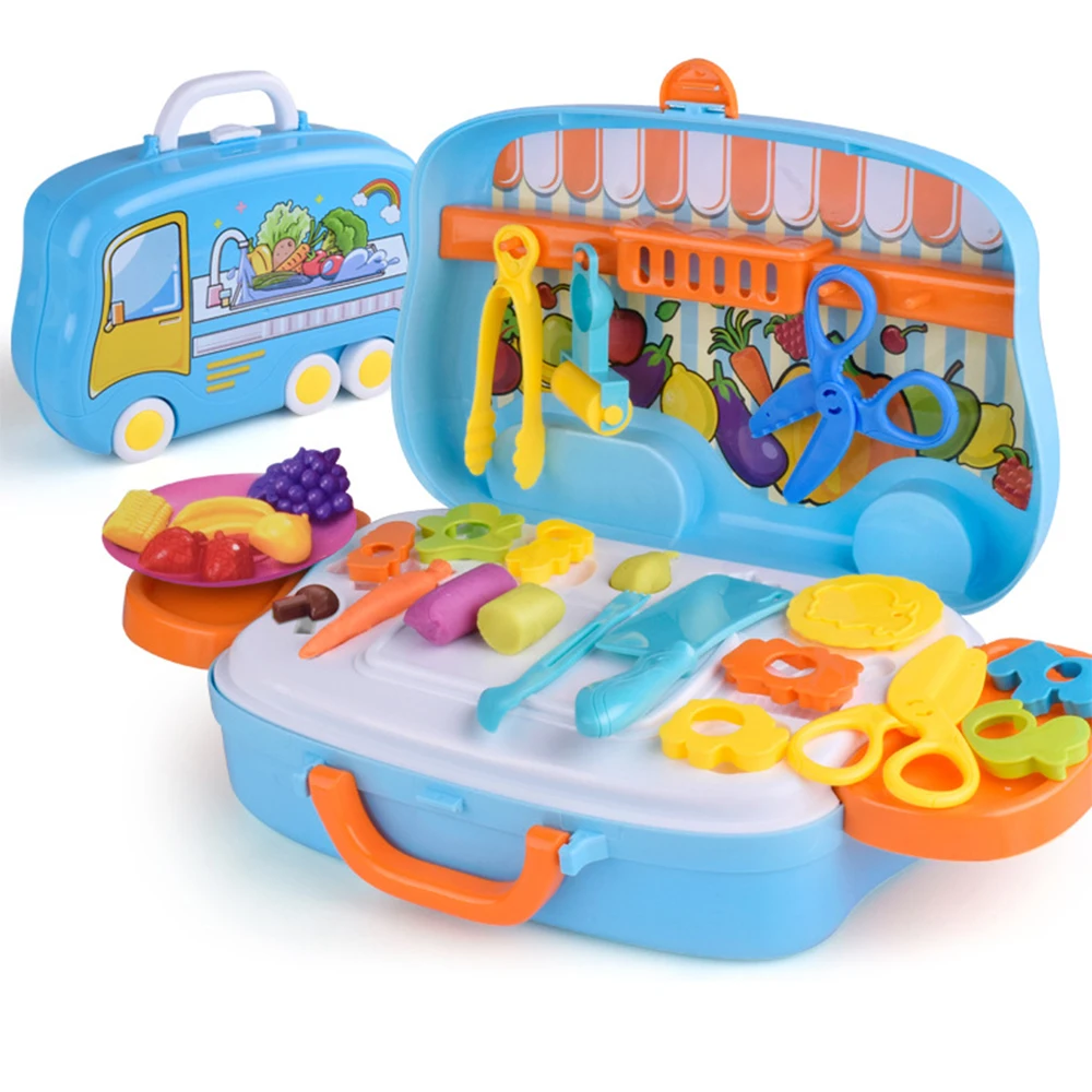 DIY дизайн динозавр модель игрушки Дети ролевые игры чемодан тесто 3D