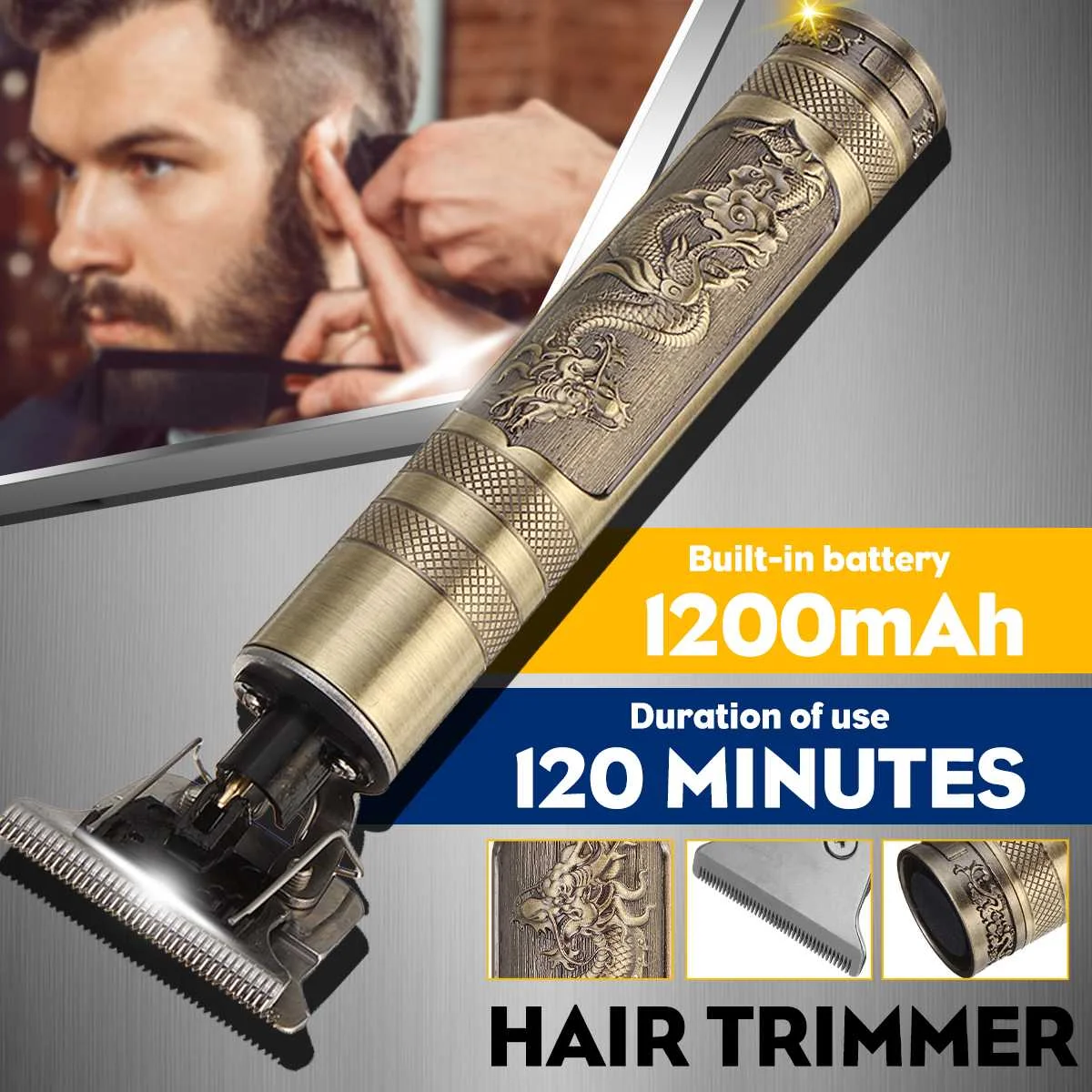 

Professional Home Hair Trimmer Comb Men Rechargeable Electric Hair Cutter Clipper for Barber Oil Head Carving Women Split End