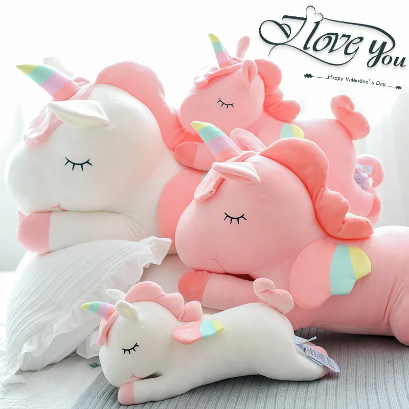 40 см/50 см/60 см/80 cmUnicorn игрушки мягкие чучело и плюшевые единорог лошадка с куклой