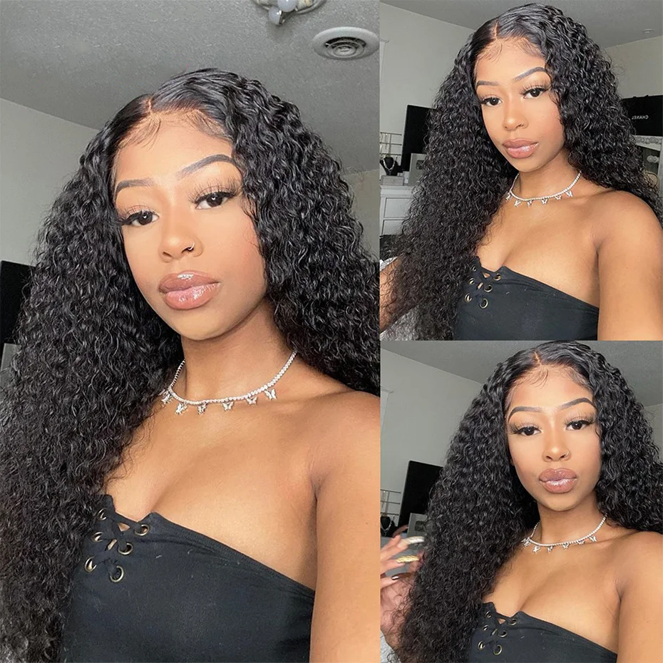

Peruvian Curly Closure Human Hair Wigs 8-28 Inches 4x4 Lace Closure Human Hair Wigs For Black Women 150% Remy Lace Closure Wigs