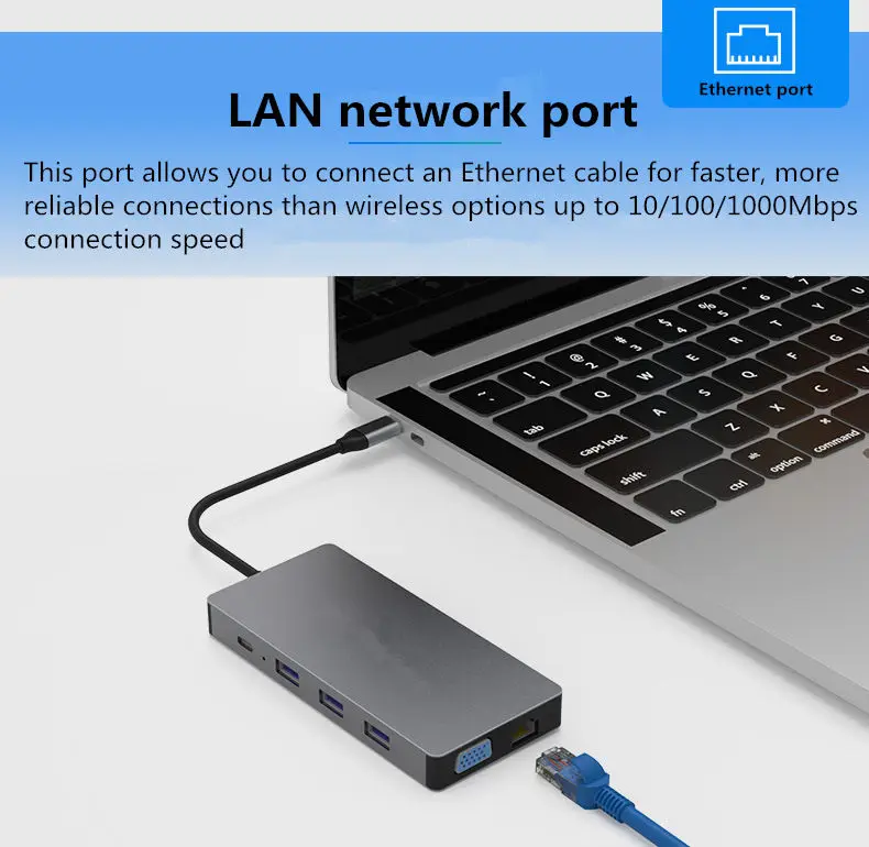 Набор контактов для тестирования 10 в 1 Тип-C концентратор USB3.0 концентратор usb PD высокое Скорость зарядка для мобильных устройств MacBook huawei XiaoMi lenovo док-станция с разрешением 4K HDMI SD TF LAN