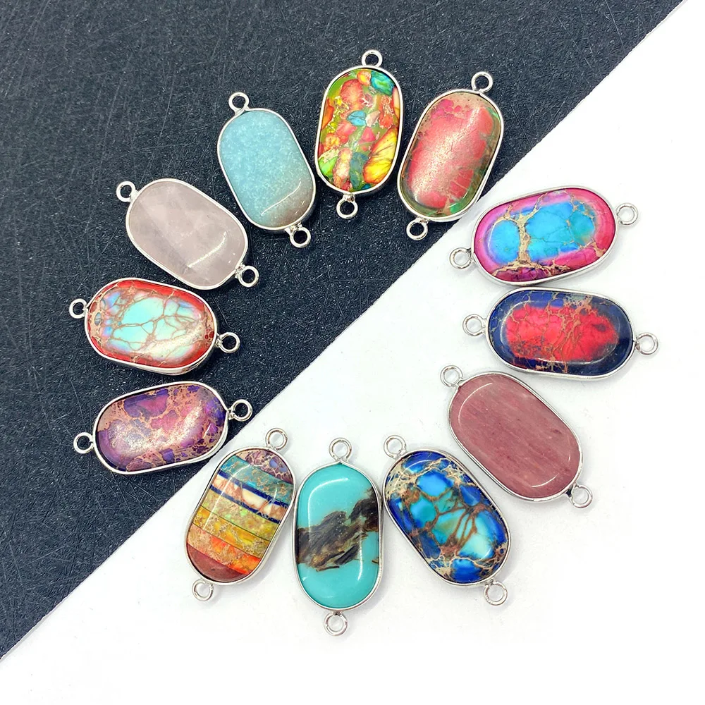 

Natural Stone Turquoise Pendant Necklace Oval Jewelry Bead Hemming Craft DIY Jewelry Making Necklace Accessories Charm