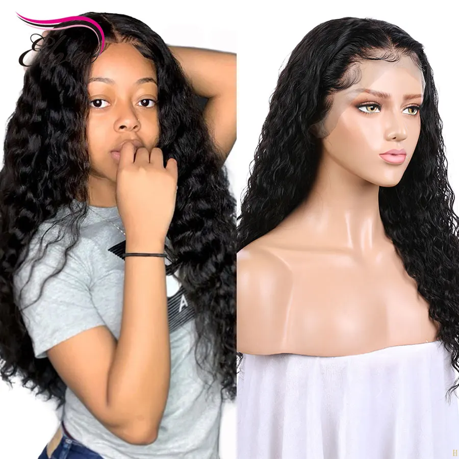 Elva Hair 13x6 Lace Front Human Hair Wigs Glueless Brazilian Remy Water Wave Hair Wig Pre Plucked With Baby Hair For Black Women