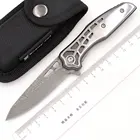 JUFULE оригинальный заснеженный Vg10 дамасскийD2 складной подшипник Флиппер стальная ручка лагерь Охота полезный инструмент для повседневного использования обеденный кухонный нож