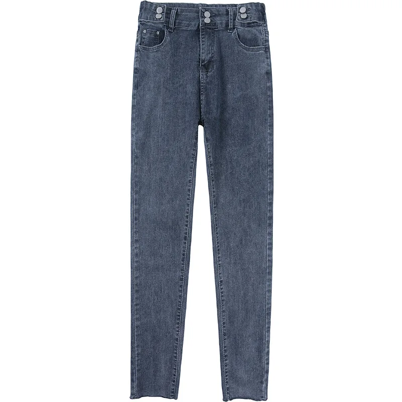 

New high-waist jeans women's thin autumn clothes 2021 new slim nine-point pencil pants tight-fitting women's feet pants