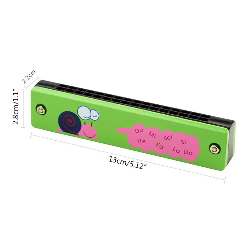 16 Hole Cute Harmonica for Beginners Cartoon Pattern Kids Musical Instrument