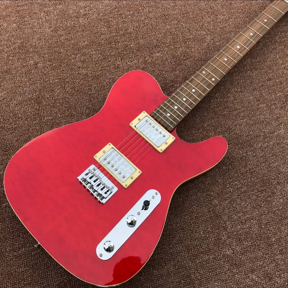 

custom shop,Rosewood fingerboard Electric Guitar,handwork 6 stings gitaar.Red color flame maple top guitarra.alder body