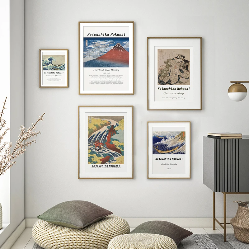 

The Great Wave of Kanagawa Ukiyoe Japanese Art Poster Vintage Wall Canvas Print Famous Painting Living Room Decoration Picture