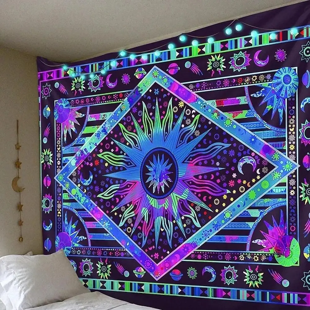 

Colorful Psychedelic Celestial Mandala Tapestry Wall Hanging Bohemia Gypsy Tapiz Witchcraft Decoration