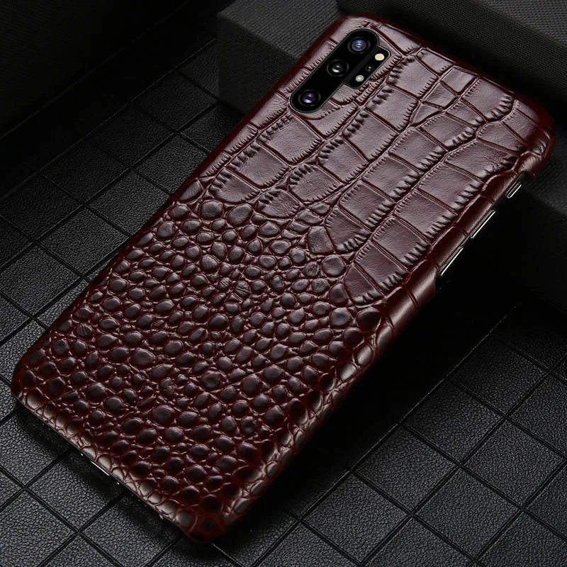 Натуральная кожа мобильный чехол для samsung Galaxy A70 чехол note 10 10 Pro S10plu S7 S8 S9 A50 A8 A9 J7 Защитная крышка - Цвет: Темно-коричневый