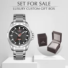 Набор мужских аналоговых часов NAVIFORCE, водонепроницаемые кварцевые наручные часы из нержавеющей стали в коробке