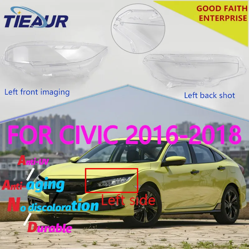 1 pair 16-19 Фара прозрачная Стекло крышка объектива для Civic фары прозрачные автомобильный брелок крышка 2003-2005& 2009-2013&- 4Dors Замена - Цвет: 1 pair 16-19