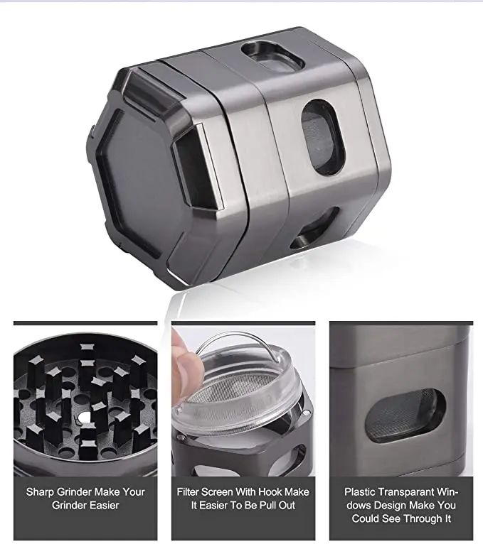 Мини-мельница для табака из сплава шестигранная мельница с 4 камерами специй
