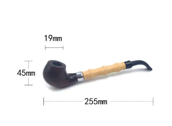

New Traditional Style Nature Wood Handmade Tobacco Smoking Pipe Bent Round