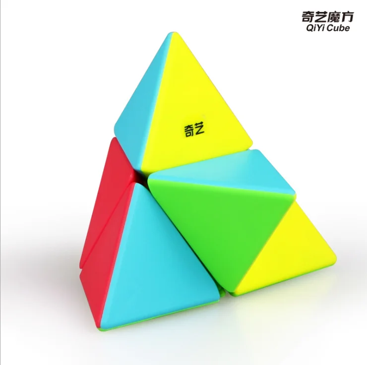 

QIYI 2x2 pyramid cube stickerless magic cubes professional 2x2x2 speed puzzle cube educational toys for children