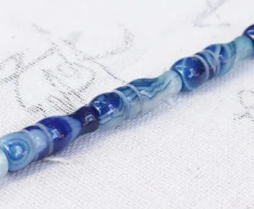 Натуральный камень 8 мм * 26 тройник голова Будды ваза бамбуковый Агат Бусины нитка