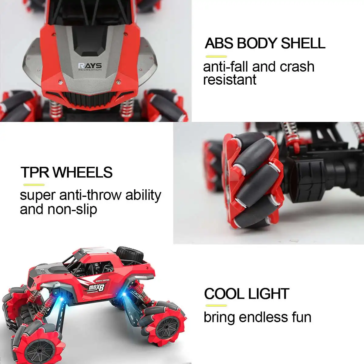 

1:14 4WD RC Car 2.4GHz Remote Control Car Toy High Speed Truck 360 Spinning Climbing Car Bigfoot Kids Christmas Gift US Stock