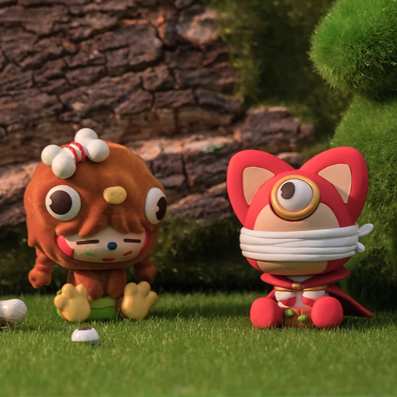 Кавайная кукла с девятью хвостами лисичка настоящий Енот мини фигурка монстра