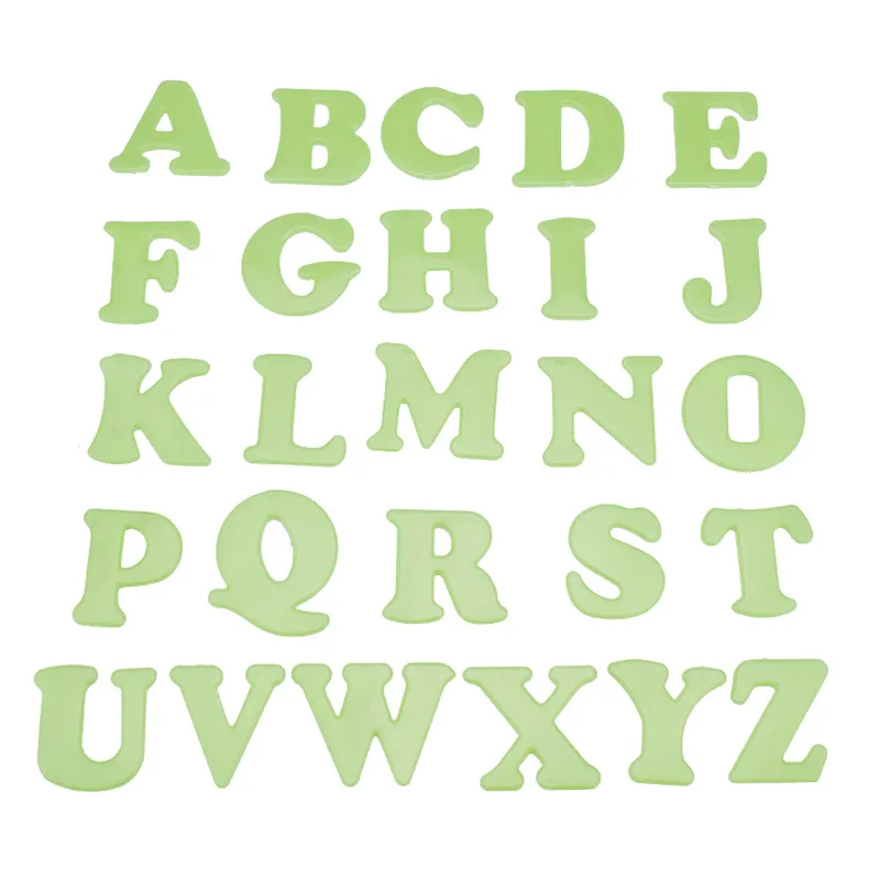

26 letters / packs Luminous Glow In letter Wall Stickers Home Decoration DIY Decal for Kids Baby Rooms Fluorescent Sticker