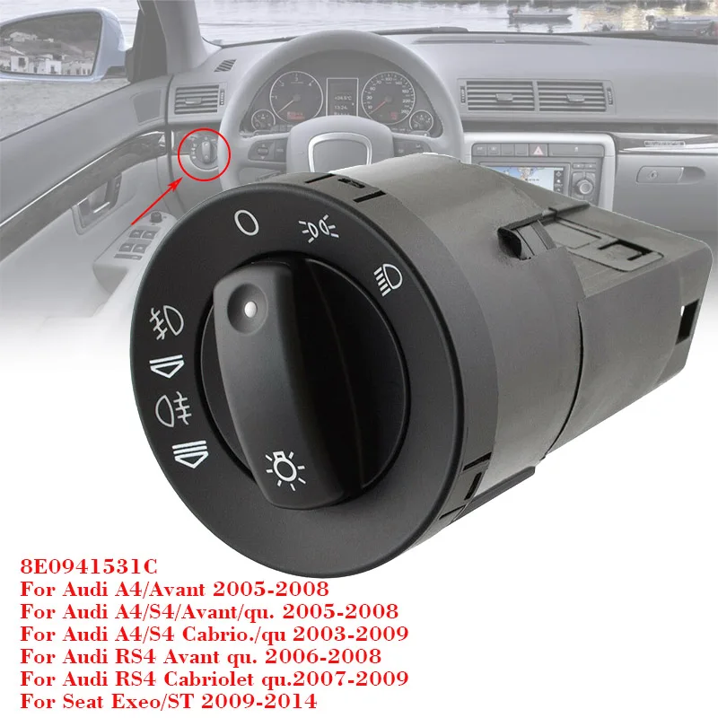 

Новый головной светильник переключатель туман светильник переключатель для AUDI A4 S4 RS4 сиденье Exeo/ST 8E0941531C