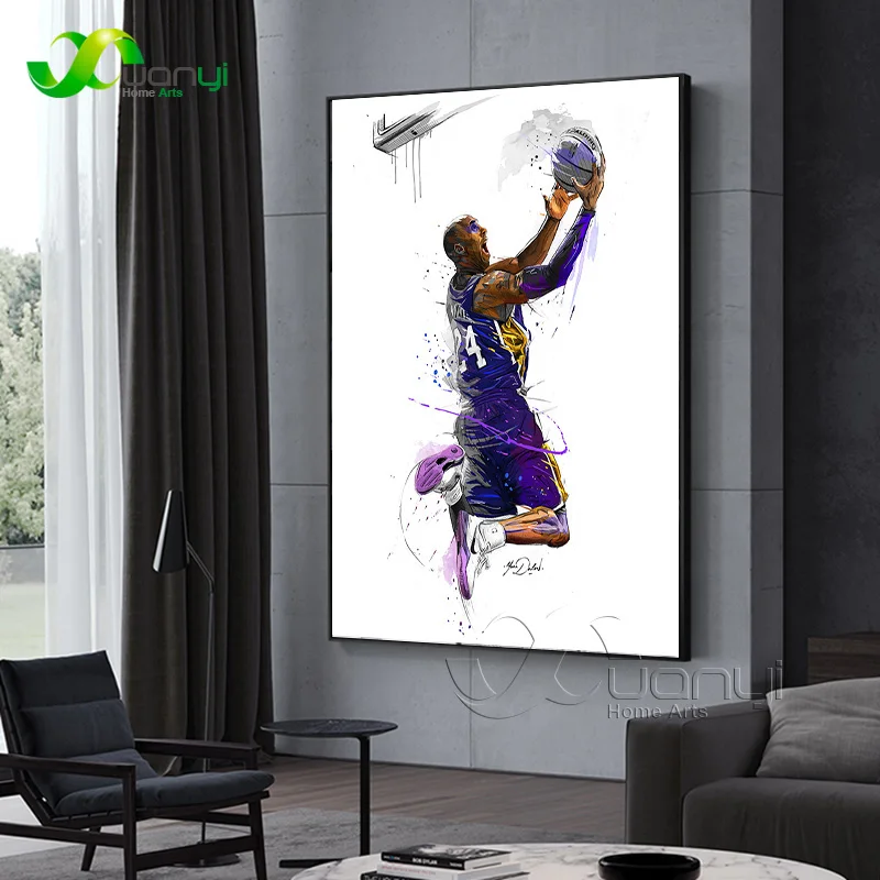 Суперзвезда Коби Брайант холст художественные плакаты и принты абстрактная